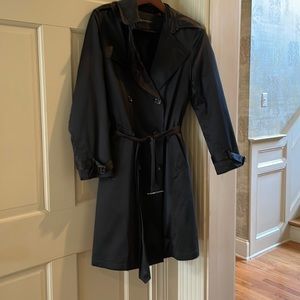 Dana Buchman black trench coat with removable fleece lining. Small